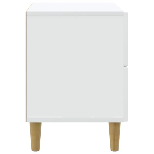 Table d'appoint de chambre blanche au design vintage et pieds stables