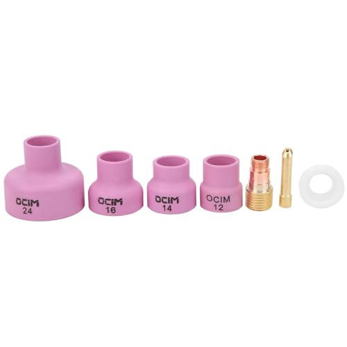 Gas Lens Kit for Welding Torch, Ceramic Welding Cup Set with 1.6mm Alumina, Welding Accessories
