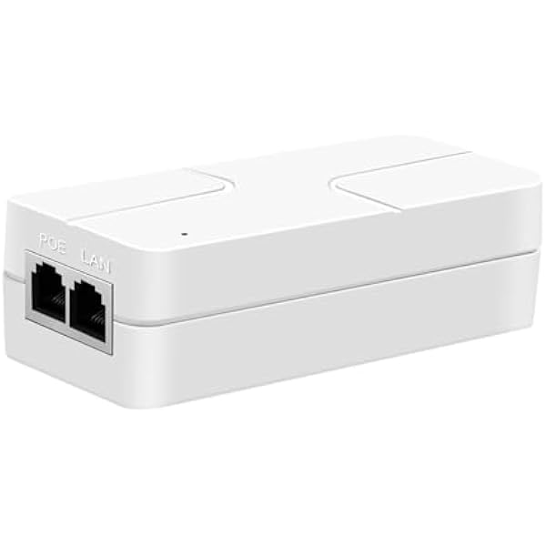 Adapter 2,5 Gb/s PoE 30 W Power Over Ethernet z 2 portami, zgodny z IEEE 802.3af/at - odległość do 100 metrów, adapter PoE 2,5 G, idealny do aparatu, telewizora i telefonu IP, biały