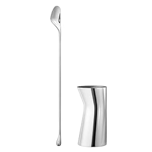 Georg Jensen Sky Set, 2 stuks – 1x roerlepel en 1x Jigger, spiegel gepolijst roestvrij staal door Aurélien Barbry