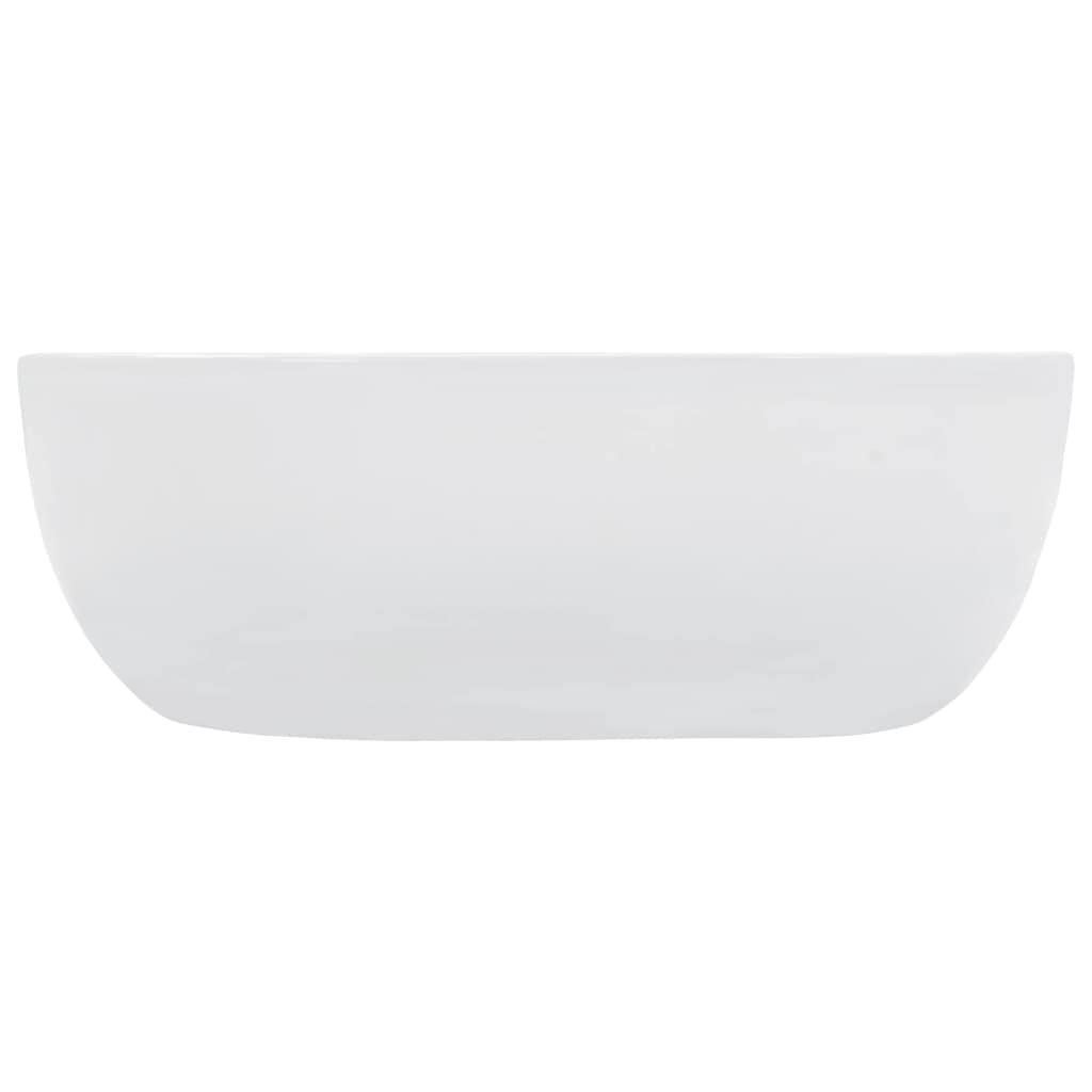 Lavabo in ceramica bianca, 42,5 x 42,5 x 14,5 cm, lavabo da appoggio per bagno degli ospiti, WC per ristrutturazione e ristrutturazione con design moderno e facile pulizia