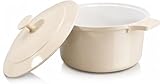 Gotham Steel 5 Qt Dutch Oven Pot with Lid, Nonstick Ceramic Dutch Oven Stock Pot, 10 in 1 Cooking Pot & Dutch Oven for Bread Baking, Lightweight Oven & Dishwasher Safe – Cream