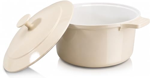 Gotham Steel Dutch Oven 5 Qt with Lid Cream