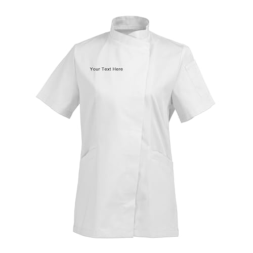 Veste de chef femme manches courtes avec broderie personnalisée