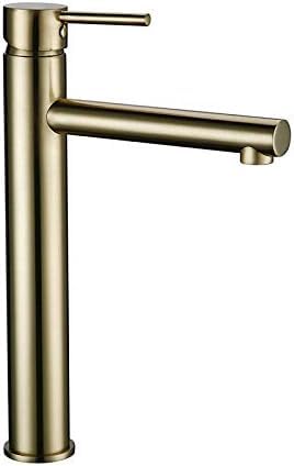 Robinet mitigeur chaud et froid pour lavabo de salle de bain or brossé montage sur pont