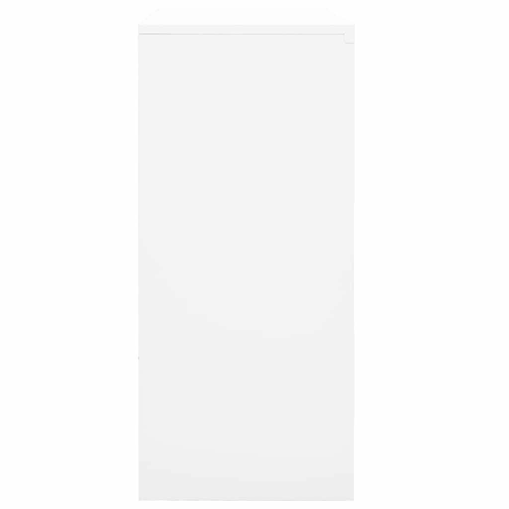 Armario de oficina con puerta corredera en color blanco, 90 x 40 x 90 cm, de acero con estantes ajustables, con cerradura, ideal para oficina, sótano, garaje, cocina, baño