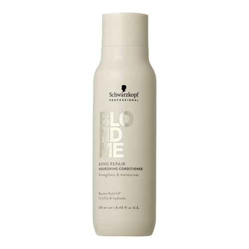Schwarzkopf Professional BLONDME Bond Repair Nourishing Acondicionador Acondicionador con fórmula ligera Aceite de almendras Té Blanco Profundo Eficaz Acondicionador Hidratante y Desenredante 250 ml