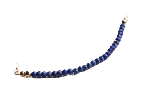 Bracelet lapis lazuli 3.5mm et or unisexe empilable ajustable LKBEADS
