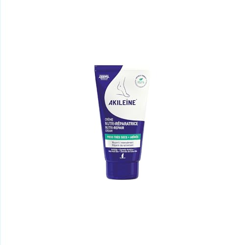 Akileine Nutri-Repair Foot Cream 75ml – Intensive Hydration for Dry Feet & Cracked Heels with Natural Ingredients – Fast-Absorbing, Non-Greasy Texture
