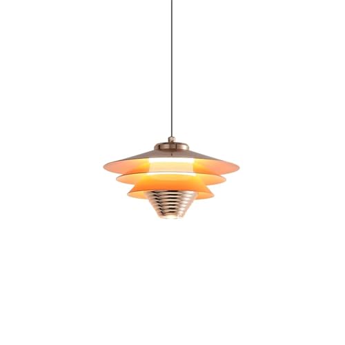 Lampe suspendue moderne orange et blanche soucoupe volante en fer réglable