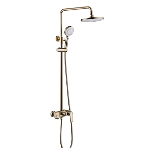 Pomme de douche à effet pluie or brossé pour rénover une salle de bain familiale