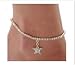 Rhinestone Stretch Anklet Bracelet Star Charm Austrian Crystal Ankle Clear