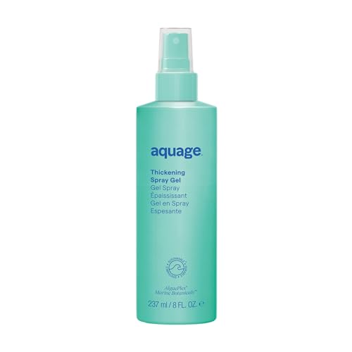 Aquage Thickening Spray Gel - Firm Hold Heat-Activated Volume Spray with Ultraflex Technology & AlgaePlex - Plumps Fine Thin Hair for Volume & Climate-Resistant Body (8 oz)
