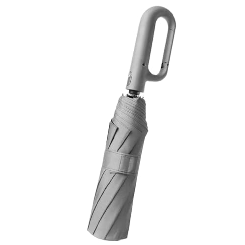 SVCEQZE Paraguas automático, Paraguas de viaje a prueba de viento | Paraguas automático de protección UV con mango de mosquetón | Paraguas portátil compacto, paraguas plegable para lluvia y sol,