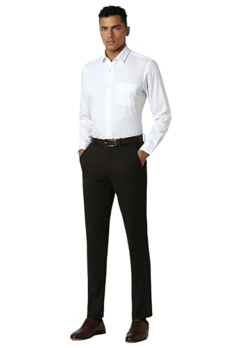 Image of Peter England Men Cotton Solid Slim Fit Shirt