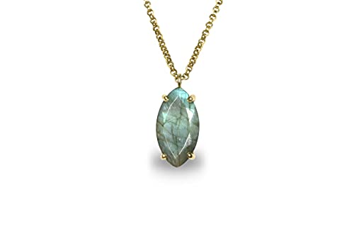 Long collier à pendentifs en labradorite pour vos tenues d'été bohèmes