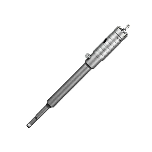 SALI Bohrkrone 30mm SDS Plus M22 Gewinde SDS Plus Adapter 220mm Wandlochsägebohrer Lochsägen-Set mit für Hartmetall-Zentrierbohrer für Mauerwerk Natursteine Sandsteine Kunststeine Beton Marmor Fliese