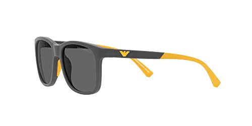 Emporio Armani Men's Ea4184 Square Sunglasses, Matte Grey/Dark Grey, 49 Mm #TOP2