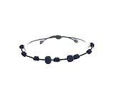 SIFRIMANIA Seven Knots Unisex Azabache Protection Bracelet for Adults – Adjustable Waterproof Cord with Genuine Jet Stones for Spiritual Energy Shielding (One Black Bracelet)
