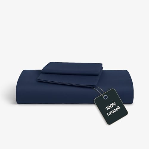 twenty:three Lyocell Bettwäsche (1x) 135x200 + (1x) 80x80 Midnight Blue - 100% Tencel - Gewonnen aus Eukalyptus - Hochwertig - Nachhaltig - Atmungsaktiv - Luxus - Hypoallergen