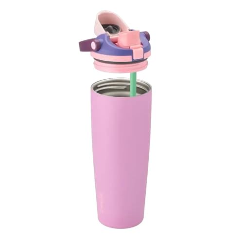 Image of FreeSip Gym Water Bottle 30oz - Leak Proof Lock Lid, Matte Metallic Finish, Carry Handle, Durable Stainless Steel, Perfect for Workout & Sports (Dark Lavender, 900 ML)