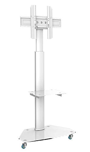 conecto Premium TV-Ständer Standfuß für Fernseher Flachbildschirm LED Plasma höhenverstellbar 37-70 Zoll (94-178 cm, bis 40 kg) VESA Standard, weiß