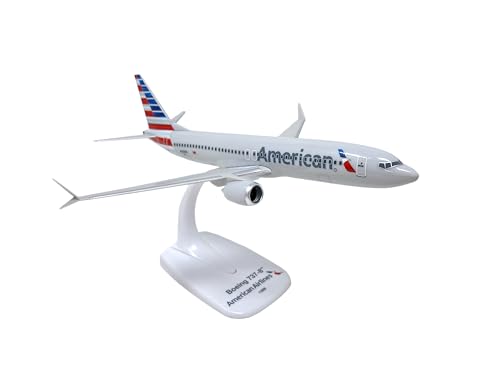 Flight Miniatures American (13-Cur) 737-MAX8 1:200 Scale - Plastic Snap-Fit Model Airplane - Collectible Replica of American Airlines Aircraft - Part# ABO-7378MH-001