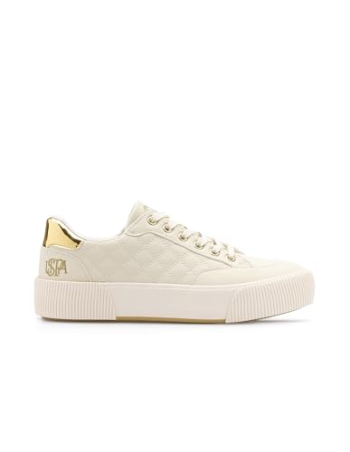 Image of U.S. Polo ASSN. Elsa 2.0 Off White Sneakers Shoes with Quilting Detail