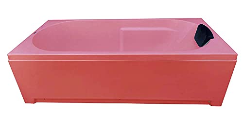 Image of MADONNA Divine Acrylic 5.5 feet Rectangular Bathtub (with Headrest) (Pink)