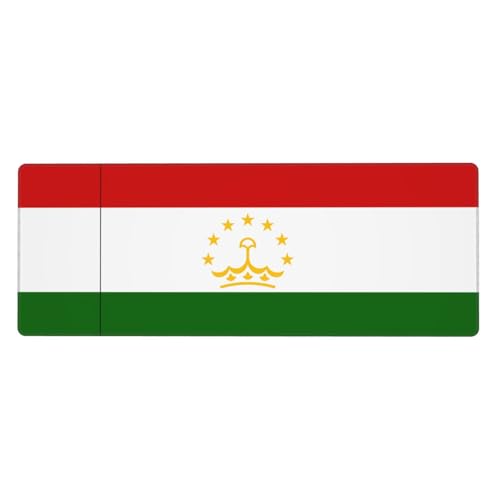 KKAFGBV Grand tapis de souris imprimé drapeau du Tadjikistan - 11,8 x 31,5 pouces antidérapant et imperméable pour clavier, ordinateur