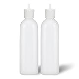MoYo Natural Labs 16 oz Squirt Bottles, Squeezable Refillable Containers Turret Caps, BPA Free HDPE Plastic for Essential Oils and Liquids, Toiletry/Cosmetic Bottles (Pack of 2, Translucent White)