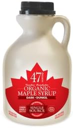 47° North Canadian Organic Maple Syrup, Single Source, Grade A, Dark Robust, 500ml (1 Bottle)