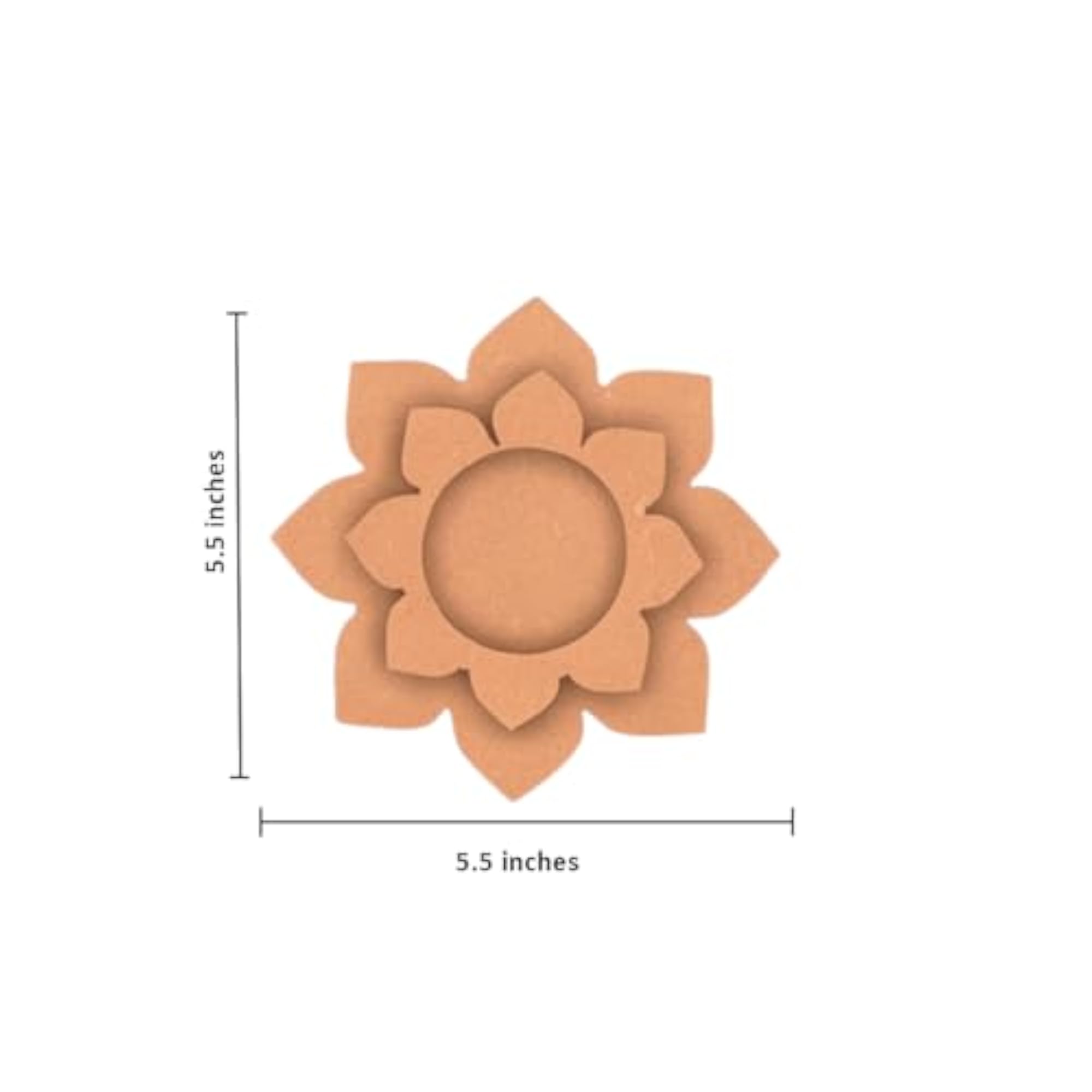MDF Tea Light Candle Holder Stand, Flower Design
