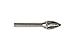 WIDIA Metal Removal Bur M40423 SG, Single Cut Edge, Pointed Tree, 0.5" Cutting Diameter, Carbide, Right Hand Cut, 0.25" Shank Diameter
