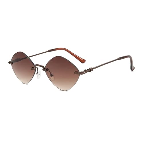 Lunettes de soleil sans monture losange biseautées UV400