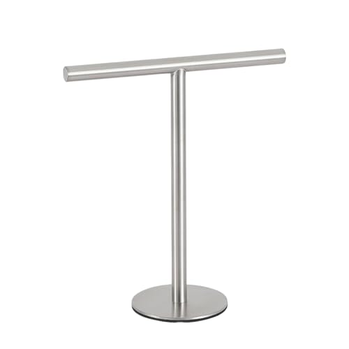 Toallero de mano - Soporte para toalla de encimera, Soporte para toalla de mano | Toallero de pie en forma de T de acero inoxidable, soporte organizador de toallas independiente para encimera de tocad