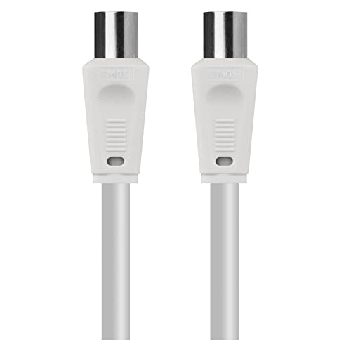 EMOS Antennenkabel, Koaxialkabel, Fernsehkabel 10 m, Koax-Kabel für Digitales Fernsehen, TV, Receiver, SAT, doppelt abgeschirmt, gerader Koax-Stecker auf gerade Koax-Buchse