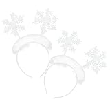 Lurrose 2pcs Christmas Headbands Snowflakes Hairhoop Hair Band Snowflakes Headdress Christmas Hair Accessory Hair Decoration