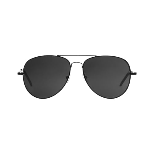 KRYMSON 1 par de gafas de sol de aviador + 1 caja de almacenamiento, gafas de sol de pesca, gafas de sol de esquí, gafas de sol polarizadas para hombre y mujer (negro), Negro