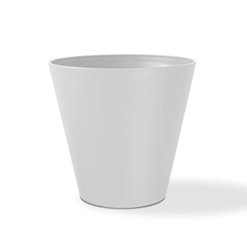 Teraplast Estoril - Diamètre 12 cm - Cache-Pot pour Plantes d'intérieur et d'extérieur, en Plastique Mat, Couleur Neige, 100 % Recyclable Cover