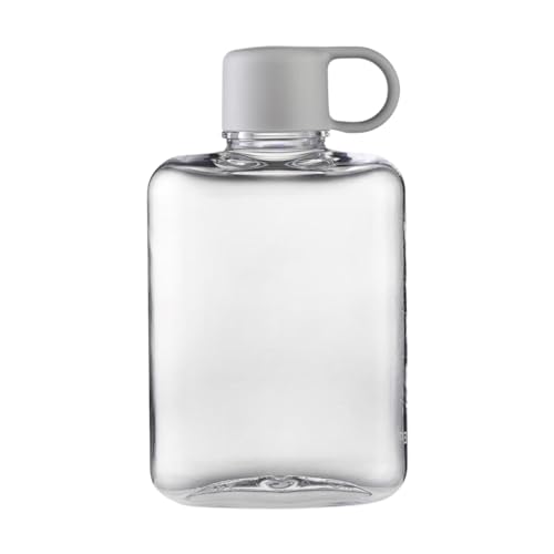Portable Flat Water Bottle | 360ml Flat Square Design | Tritan Travel Flask Mug, for Mountain Climbing, Camping, Parties, School