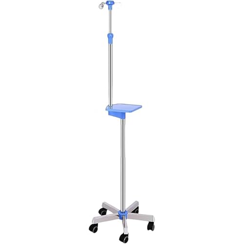 SLLS 点滴スタンド 輸液スタンド ステンレス製 点滴棒 高さ調節可能 移動式 5キャスター付き 安定設計 トレー付き 組立簡単 病院 家庭 介護用 在宅医療用 診療所 ペット用にも対応