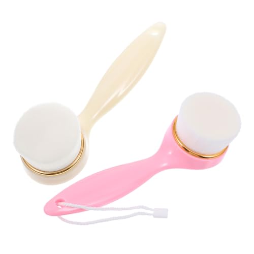 Cepillo facial de limpieza profunda manual, herramienta de cuidado facial con mango largo
