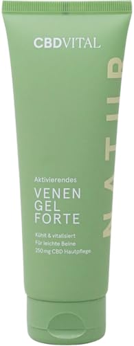 Kühlendes Venengel mit CBD für die Beine | Bio Naturkosmetik | Venensalbe - belebt müde & schwere Beine, schnell einziehend | 100% vegan | Mit CBD-Öl, Rosskastanie, Zypressenöl u.v.m. | CBDVITAL