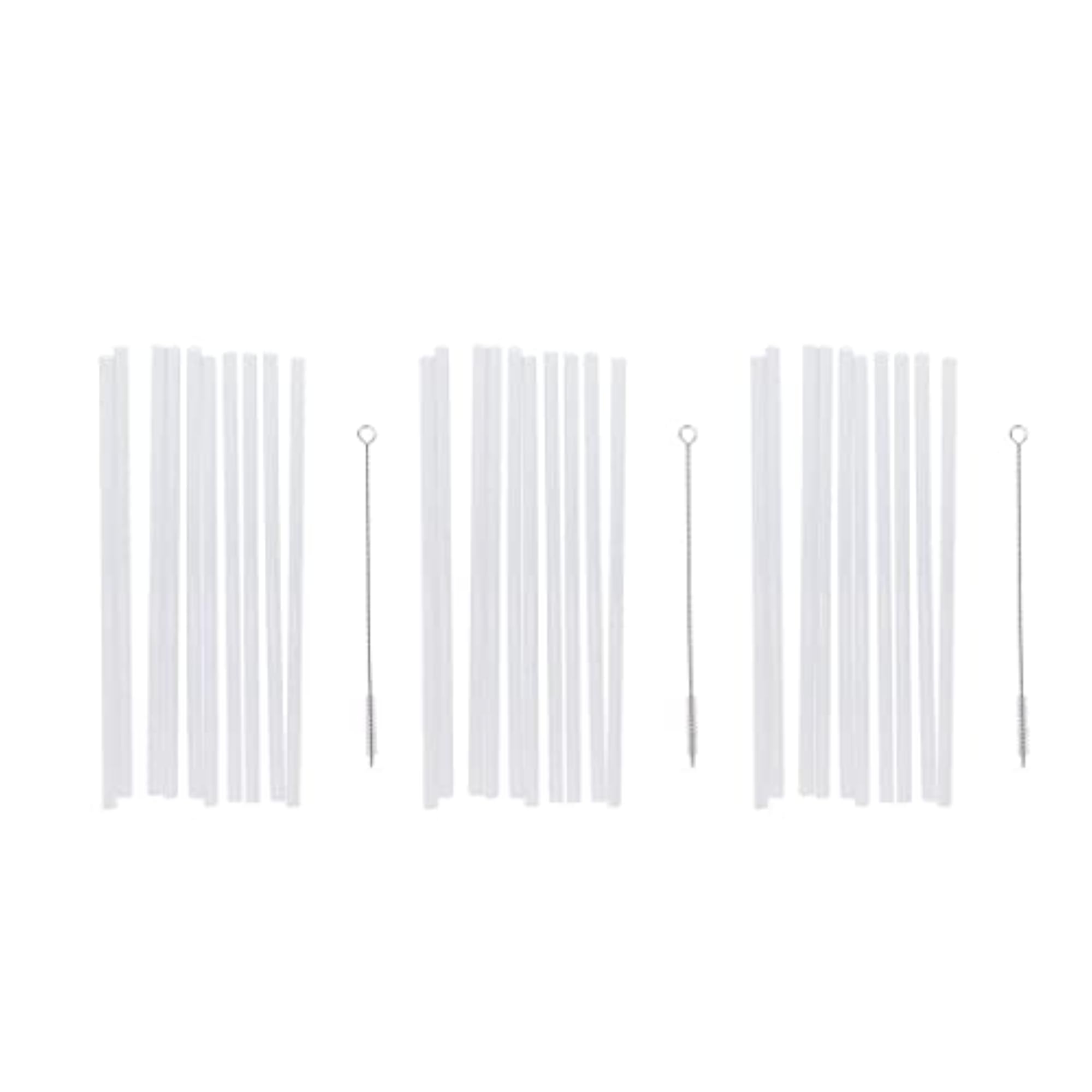 30 Reusable Hard Drinking Straws with Cleaning Brush