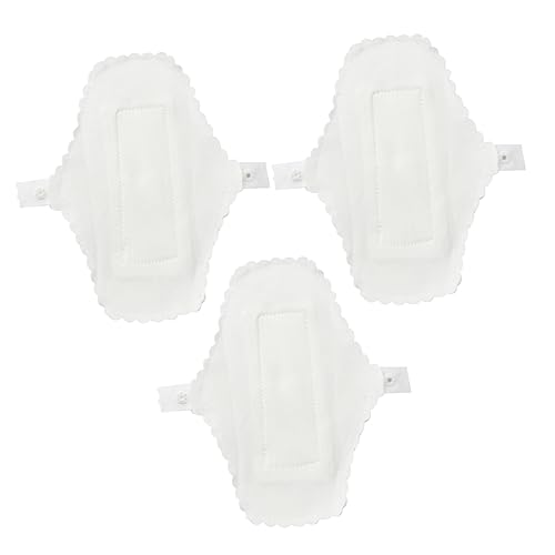 Beavorty 3個 1 防水月経布 洗える 生理用ナプキン 女性のための 再利用可能なサニタリー ライナー 再利用可能なパッド月経 再利用可能なコットンパッド月経 白い