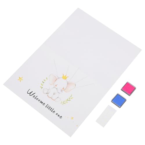 Toddmomy Libro de Visitas Función para Registrar Deseos de Invitados Árbol de Huellas Dactilares para Papel Estucado en Fiesta de Revelación de Género Shower