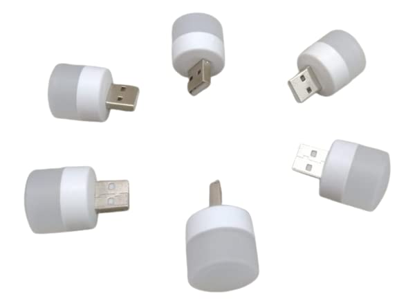 Image of Plug in LED Night Light Mini USB LED Light Flexible USB LED Ambient Light Mini USB LED Light, LED Portable car Bulb| Indoor| Outdoor| Reading| Sleep| White, Pack of Pcs.ITE (10)