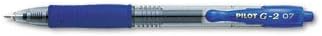 Pilot 31021 G2 Retractable Gel Ink Roller Ball Pen Clear Barrel Blue Ink Medium 0.40 mm Pack of 12