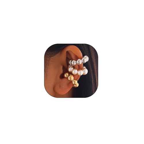 Chunky Gold Silver Ear Cuff for Women Punk Non Piercing Clip On Cartilage Cuff Earrings Thick Metal Ear Cuff Trendy 14K Gold Jewelry Hoop Earring